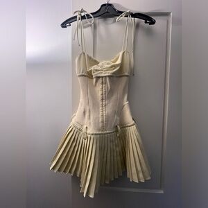 Sweet Chilling Drop-Waist Pleated Mini Dress